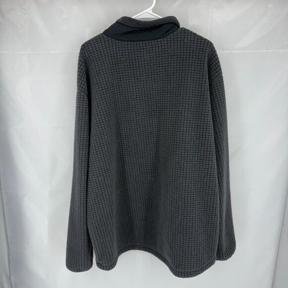 LL Bean Men XL Tall Fleece Jacket Full Zip Checkered Texture Gray Long Sleeve - Picture 3 of 8